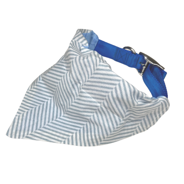 Blue Heart Reversible Slide On The Collar Pet Bandana