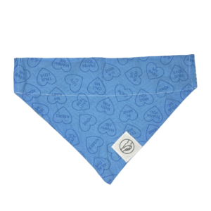 Blue Heart Reversible Slide On The Collar Pet Bandana