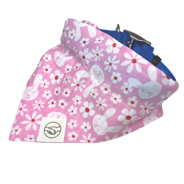 Pink Easter Bunny Reversible Slide On The Collar Pet Bandana