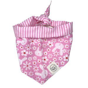 Pink Easter Bunny Reversible Tie On Bandana