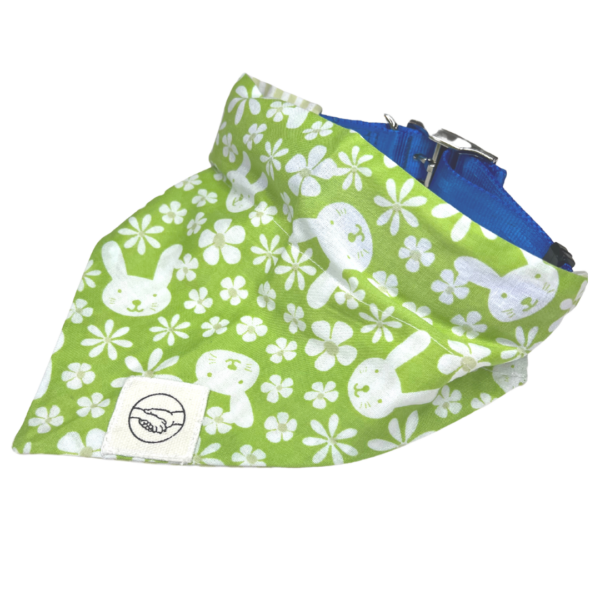Green Easter Bunny Reversible Slide On The Collar Pet Bandana