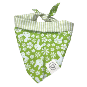 Green Easter Bunny Reversible Tie On Bandana