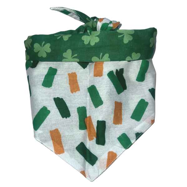 Green Clover Reversible Tie On Pet Bandana