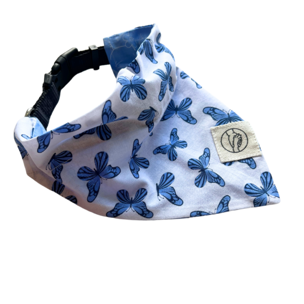 Blue Butterfly And Flower Dog And Cat Bandana