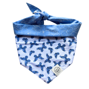 Blue Butterfly And Flower Dog And Cat Bandana