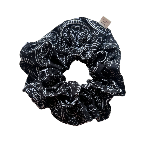 Black And White Paisley Scrunchie