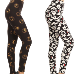 Halloween Pumpkin And Halloween Ghost Leggings