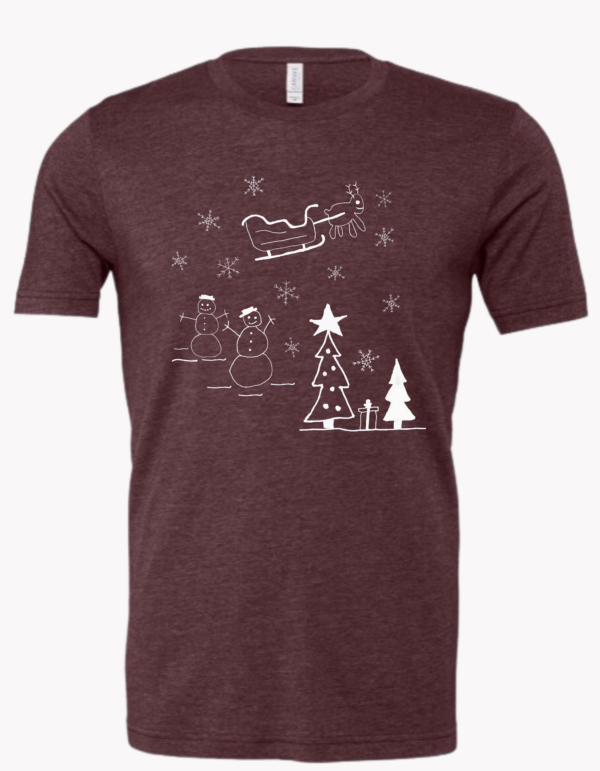 Maroon Christmas Short Sleeve Shirt