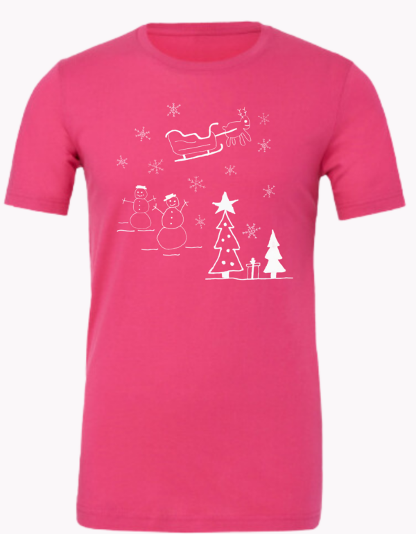 Pink Christmas Short Sleeve Shirt