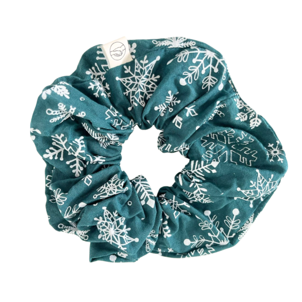 Snowflake Winter Hair Scrunchie