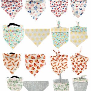 Pet Bandanas - 100% Cotton - Slide On The Collar Or Tie On - Washable