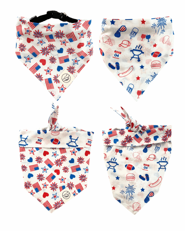Pet Bandanas - 100% Cotton - Slide On The Collar Or Tie On - Washable - Image 2