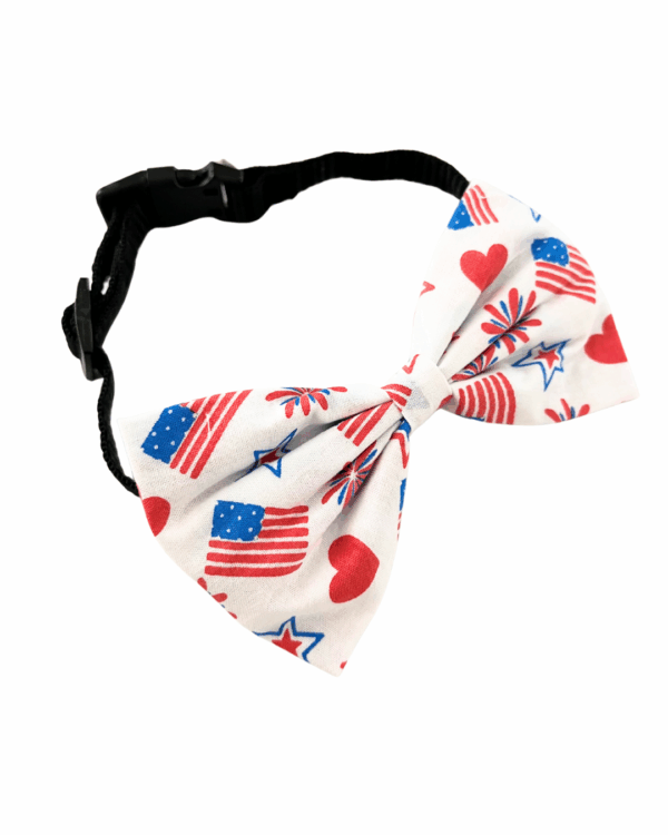 Fourth Of July Pet Bow Ties - Slide On The Collar - 100% Cotton - PAWfect For Your Pet - Image 5