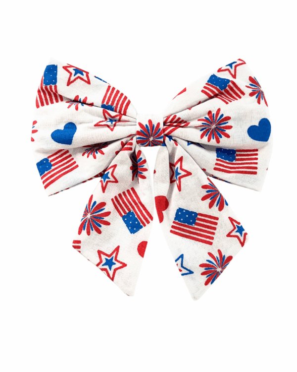 Fourth Of July Pet Bow Ties - Slide On The Collar - 100% Cotton - PAWfect For Your Pet - Image 2