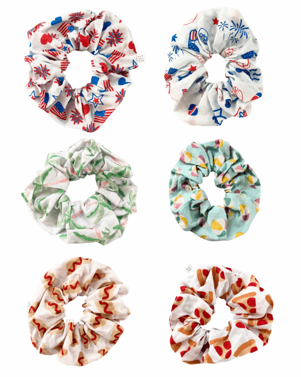 Matching Hair Scrunchies - 100% Cotton - Washable - Oversized