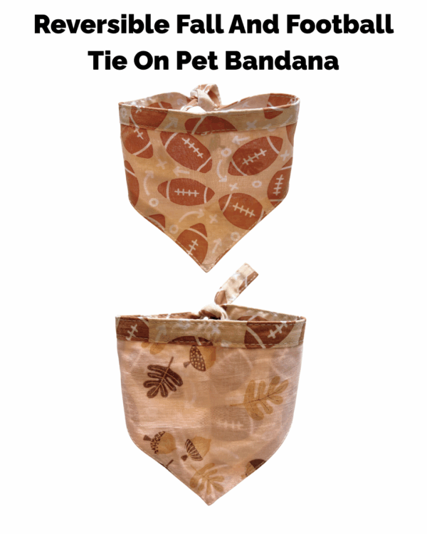 Halloween & Fall Reversible Pet Bandanas & Bow Ties - 100% Cotton - Slide On The Collar & Tie On - Washable - Image 7
