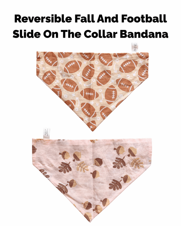 Halloween & Fall Reversible Pet Bandanas & Bow Ties - 100% Cotton - Slide On The Collar & Tie On - Washable - Image 6