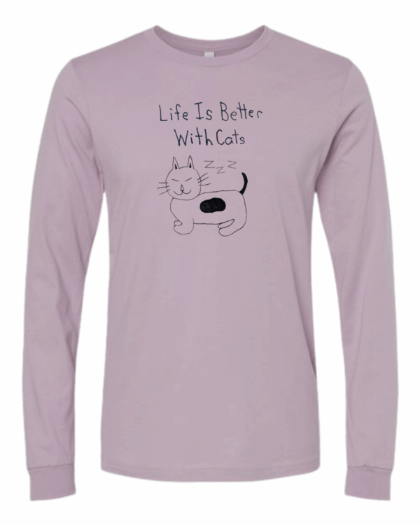 Life Is Better With Cats Long Sleeves - Drawn By Uncle Andy - Unisex - Cotton - Made With Love - Image 4