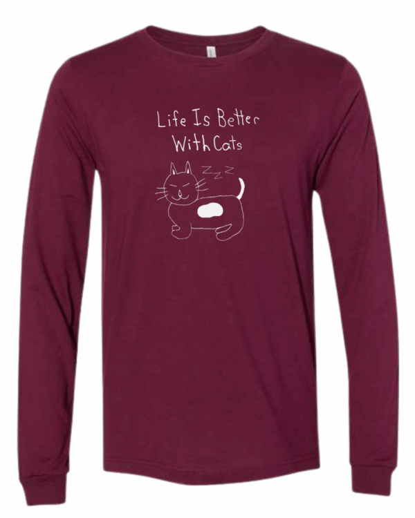 Life Is Better With Cats Long Sleeves - Drawn By Uncle Andy - Unisex - Cotton - Made With Love - Image 6