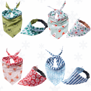 Christmas & Winter Reversible Pet Bandanas - 100% Cotton - Washable