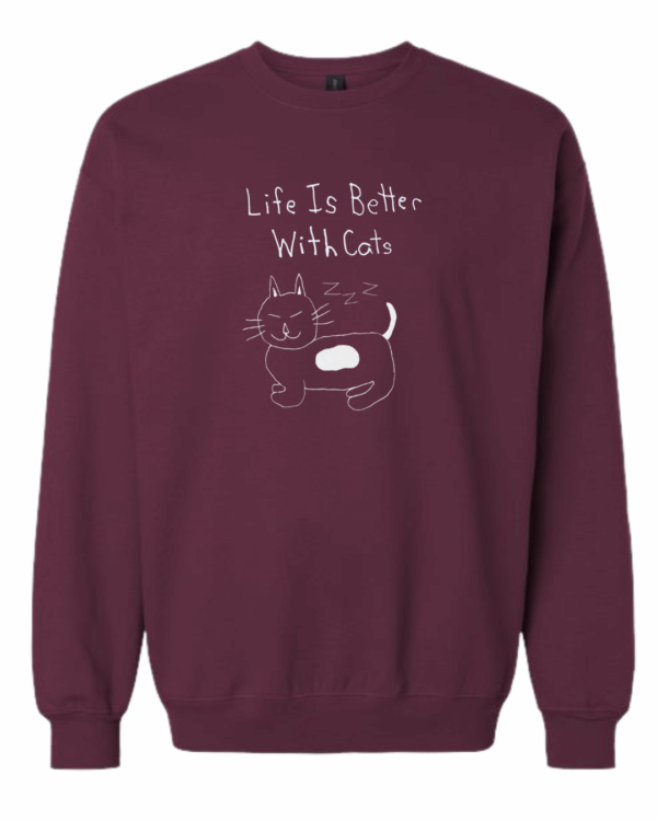 Life Is Better With Cats Crewnecks - Drawn By Uncle Andy - Unisex - Cotton - Made With Love - Image 8