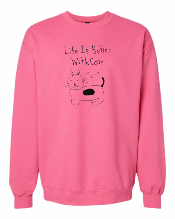 Life Is Better With Cats Crewnecks - Drawn By Uncle Andy - Unisex - Cotton - Made With Love - Image 2