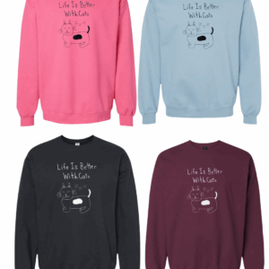 Life Is Better With Cats Crewnecks - Drawn By Uncle Andy - Unisex - Cotton - Made With Love