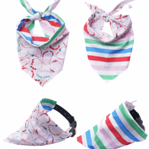 Friendship FURever Era Reversible Dog & Cat Bandanas - 100% Cotton - Slide On The Collar & Tie On - Washable