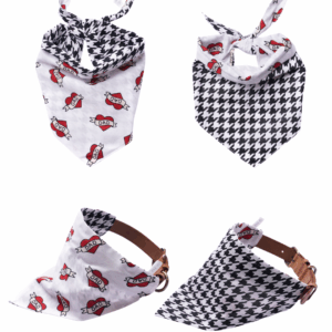 I Love Dad Reversible Dog & Cat Bandana - Slide On The Collar & Tie On - Cotton - Washable
